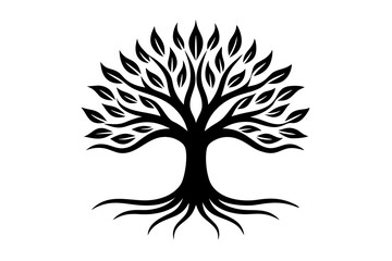 Vibrant Tree of Life Logo - Abstract Root Vector Design