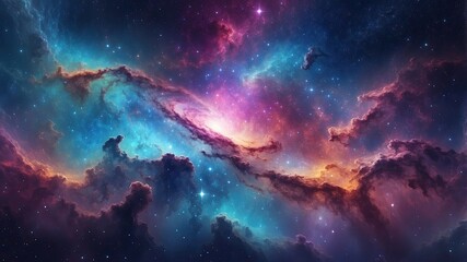 Abstract colorful space galaxy cloud nebula. Night sky background with nebula and stars