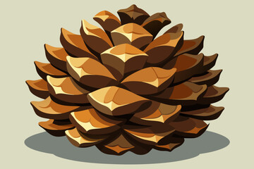 Pine cone, watercolor clipart illustration with isolated background.
