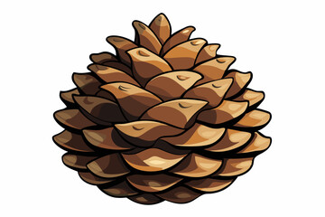 Pine cone, watercolor clipart illustration with isolated background.
