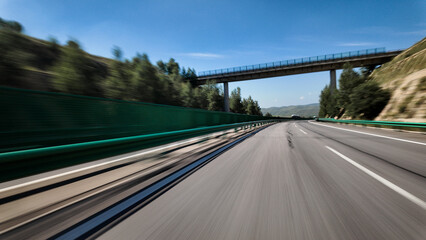 driving car on highway