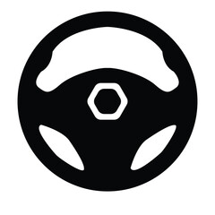 vector silhouette of car steering wheel