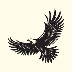 Editable Black Eagle Silhouette Design in Vector Format on Transparent Background