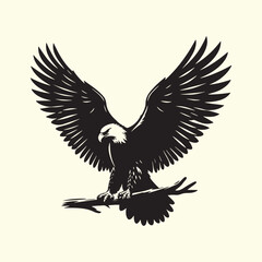 Editable Black Eagle Silhouette Design in Vector Format on Transparent Background