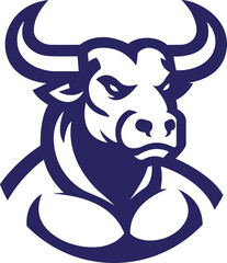 a bull head with horns and a large mouth