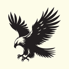 Editable Black Eagle Silhouette Design in Vector Format on Transparent Background