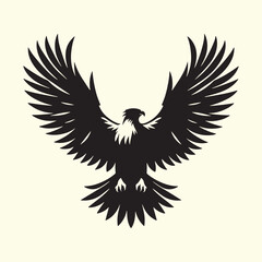 Editable Black Eagle Silhouette Design in Vector Format on Transparent Background