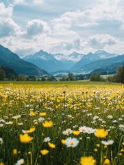 Fototapeta premium Serene Meadow in the Alps