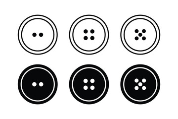 Button icon set. Clothing buttons collection. Button symbol vector.