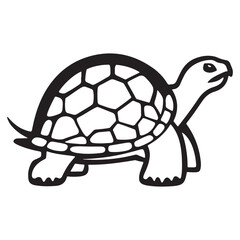 Turtle Vector Silhouette, Aldabra Giant Tortoise silhouettes and icons, sea turtle logo tattoo design stencil vector illustration