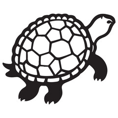 Turtle Vector Silhouette, Aldabra Giant Tortoise silhouettes and icons, sea turtle logo tattoo design stencil vector illustration