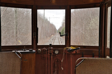 window of old train and rail