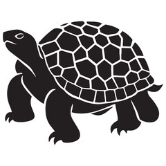 Turtle Vector Silhouette, Aldabra Giant Tortoise silhouettes and icons, sea turtle logo tattoo design stencil vector illustration