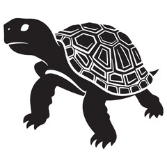 Turtle Vector Silhouette, Aldabra Giant Tortoise silhouettes and icons, sea turtle logo tattoo design stencil vector illustration