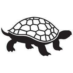 Turtle Vector Silhouette, Aldabra Giant Tortoise silhouettes and icons, sea turtle logo tattoo design stencil vector illustration