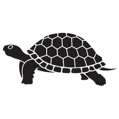 Turtle Vector Silhouette, Aldabra Giant Tortoise silhouettes and icons, sea turtle logo tattoo design stencil vector illustration