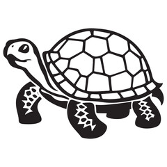 Turtle Vector Silhouette, Aldabra Giant Tortoise silhouettes and icons, sea turtle logo tattoo design stencil vector illustration