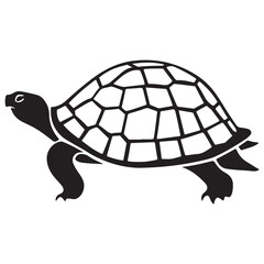 Turtle Vector Silhouette, Aldabra Giant Tortoise silhouettes and icons, sea turtle logo tattoo design stencil vector illustration