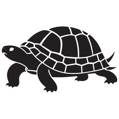 Turtle Vector Silhouette, Aldabra Giant Tortoise silhouettes and icons, sea turtle logo tattoo design stencil vector illustration