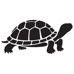 Turtle Vector Silhouette, Aldabra Giant Tortoise silhouettes and icons, sea turtle logo tattoo design stencil vector illustration