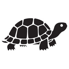Turtle Vector Silhouette, Aldabra Giant Tortoise silhouettes and icons, sea turtle logo tattoo design stencil vector illustration
