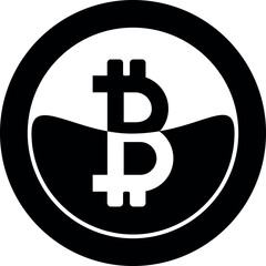 Bitcoin icon sign payment symbol. Crypto currency black coin bitcoin symbol isolated on white background. Vector illustrations