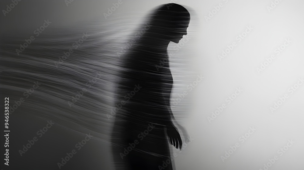 Poster autonomous shadow a conceptual image exploring the independent movement of a shadow defying the phys