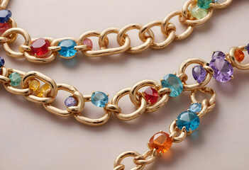 Obraz premium concept photo of beaded gold chain, accessory
