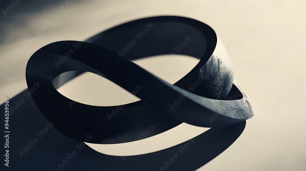 Poster intertwining shadows an evocative abstract design exploring the interplay of light and dark form and