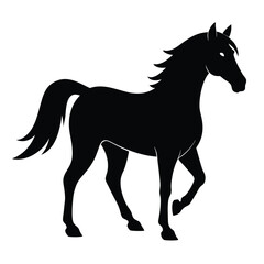 silhouette of horses