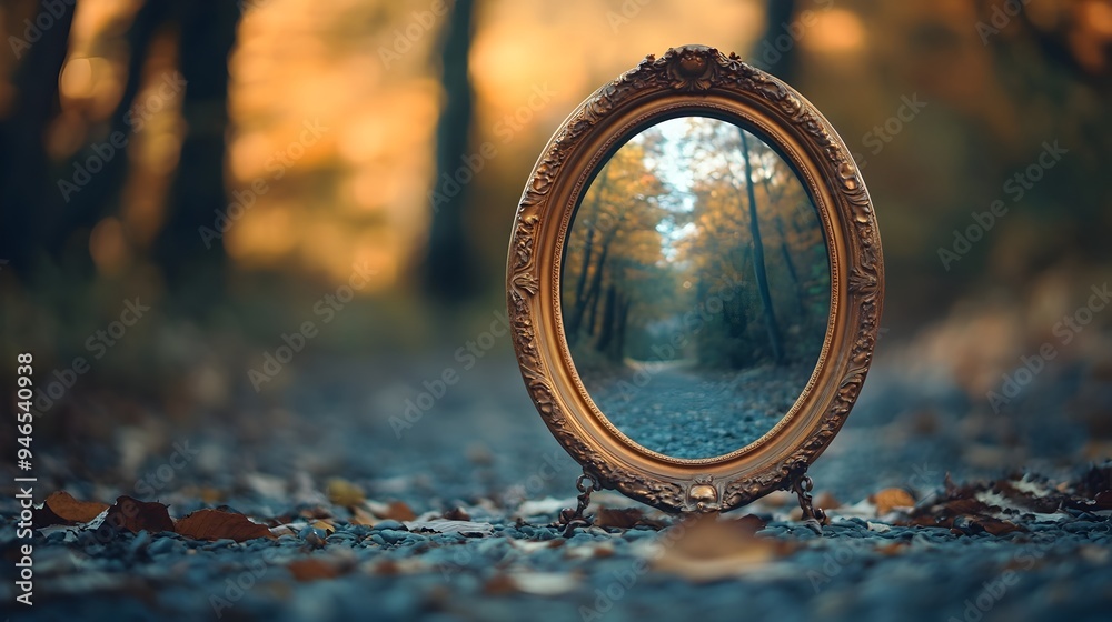 Poster reimagined reflection a conceptual image of a mirror reflecting an alternate perspective creating a 