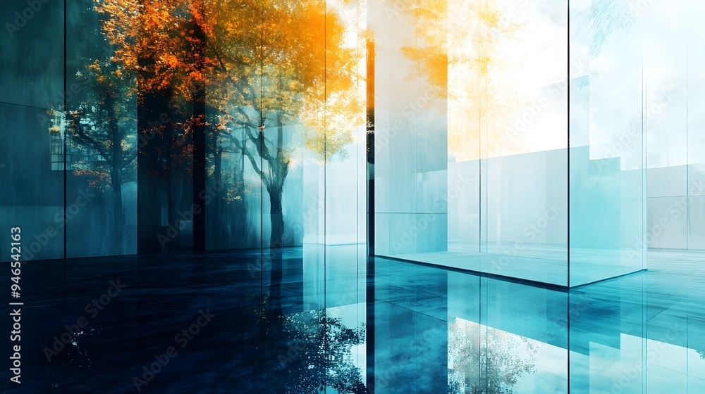 Poster blended worlds a conceptual image showcasing the seamless merging of the outside and inside realms a