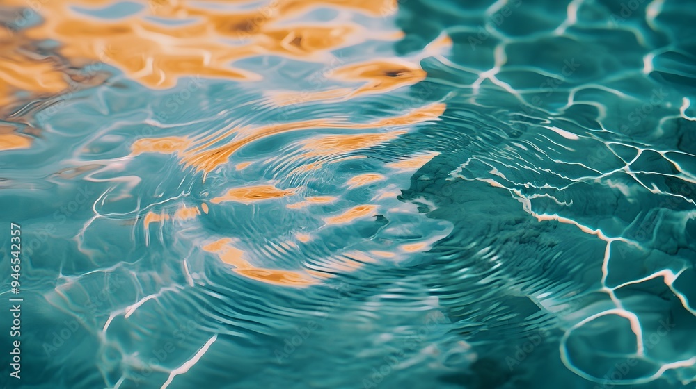 Poster conceptual image of a reflection in a pool of water with the image distorted by gentle ripples creat