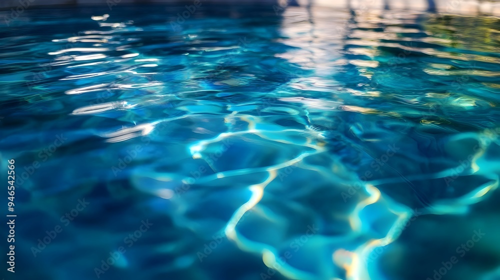 Poster serene reflection a conceptual image depicting a mirrored abstraction in a tranquil pool with gentle
