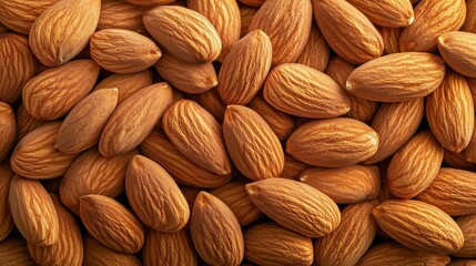Fototapeta premium A close-up view of raw, unprocessed almonds showcasing their textured surfaces.