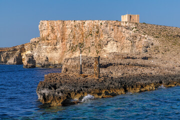 Fototapeta premium Malta, a beautiful island with many monuments. The photo shows a fragment of the island of Gozo