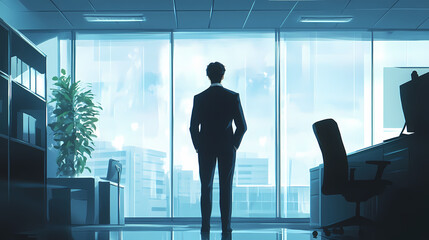 Fototapeta premium Successful Businessman in Modern Corporate World