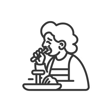 recommend clip art: Line Art Illustration of a Person Brushing Their Teeth