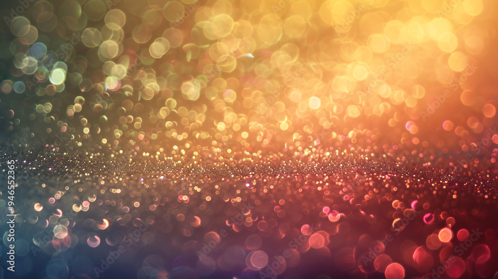 Aufkleber Colorful gradient with bokeh lights and sparkling glitter in an abstract background