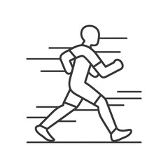 Line art illustration of a person running fast