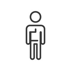 Line art illustration of a person standing with arms folded