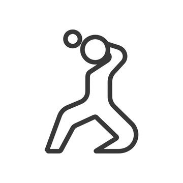 recommend clip art: Line Art Illustration of a Person Throwing a Ball