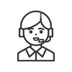 Obraz premium Line Art Illustration of a Person Wearing a Headset