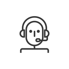 Obraz premium Line art illustration of a person wearing a headset