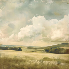Fototapeta premium clouds over the city sky view, vintage poster, sepia filter, high quality PNG