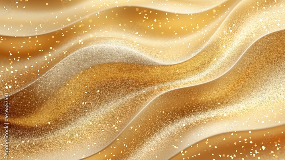 Poster the soft, golden fabric undulates with gentle waves, sparkling with tiny flecks of glitter, creating