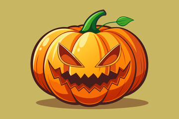 Halloween pumpkin, watercolor clipart illustration with isolated background.
