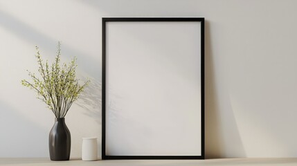 Mockup poster frame close up, 3d render 