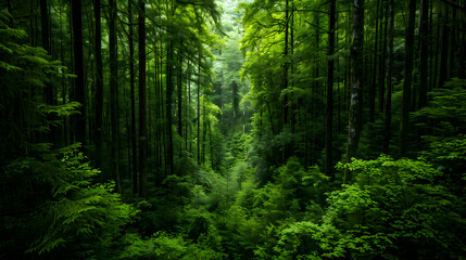 Fototapeta premium lush green forest filled with lots trees