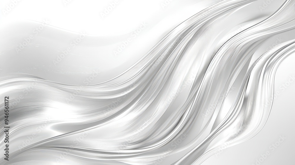 Poster soft white fabric cascades gracefully in gentle waves, showcasing a luminous texture under even ligh